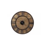 Grande horloge ancienne fer forg bois 80cm - marron - dcoration dautrefois