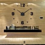 Horloge murale 3d - moderne et design - noir - alliage - 80 x 80 cm / 100 x 100 cm