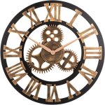 Grande horloge murale de style vintage ronde en m�tal silencieuse sans tic - tac � piles