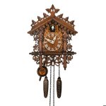 Grande horloge murale vintage en bois style chalet traditionnel / maison en rondins