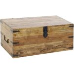 Grande malle de rangement en bois massif acacia