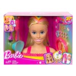 Grande tete a coiffer barbie blonde avec meches arc en ciel - 22 accessoires color reveal - set jouet ...