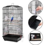 Grande volire pour oiseaux cage canaries perroquet perruches canaris avec 4 mangeoires 3 perchoirs 46 ...