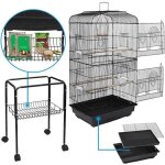 Grande volire pour oiseaux cage perruches canaris 46 * 35. 3 * 150. 6cm avec 4 mangeoires 3 perchoirs ...