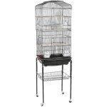 Grande volire portable cage  roulettes canaries perroquet perruches canaris avec 4 mangeoires 3 perchoirs ...