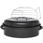Warmcook cocotte ovale en acier carbon 46x31cm + grille - 0509 + 2005