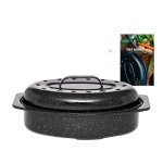 Graniteware - cocotte roaster en acier maill + livre de recette ? petit format