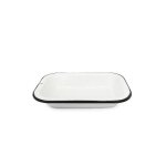 Graniteware - plat  four rectangulaire en acier maill - blanc