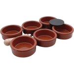Service crme brle - graupera ceramiques - 6 coupelles mailles - fer  caramliser