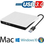 Graveur dvd externe - non spcifi - ultra slim - usb 3. 0 - compatible windows et mac - blanc