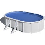Gre - kit piscine hors sol acier ovale blanche - atlantis - 527m x 327m x h: 132m (livre avec filtre ...
