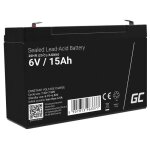 Greencell rechargeable batterie agm 6v 15ah accumulateur au gel plomb cycles sans entretien vrla battery ...