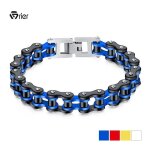 Grier bracelet de motard pour hommes chane de vlo couleur moto punk en acier titane bijoux 4 - jeai3937 ...
