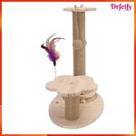 Griffoir multifonctionnel pour chat - akozon - poteau � gratter - bois massif - sisal naturel - 46 cm ...