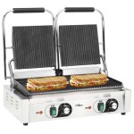 Gril de panini - vidaxl - 50751 - 3600 w - acier inoxydable - plaques rainures