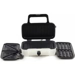 Appareil  sandwich maker 3 en 1 plaques interchangeables gaufrier grille mpm mop - 33m 1200w noir 00385 ...