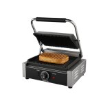 Grill contact panini professionnel inox - plaques fonte rainur�es 230x340 mm - 2200w
