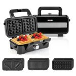 Grill electrique 3 en 1 - lifezeal - 1082w - 3 plaques amovibles - temp�rature � 5 vitesses - protection ...
