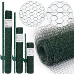 Grillage � mailles hexagonales + poteaux rouleau de 10m hauteur 1m maillage 13x13mm incl 8 poteaux 140cm ...