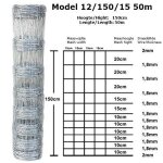 Grillage � mouton claire 2. 00mm / 1. 80mm 150cm - 12 - 15cm 50m galvanis�e