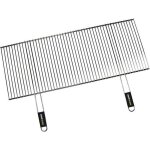 Grille de barbecue recoupable en acier 100 x 40 cm avec poignées en soft - touch Grille de barbecue recoupable en acier 100 x 40 cm avec poignées en soft - touch