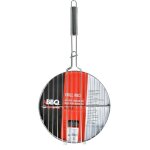 Grille de barbecue ronde double avec manche 28. 5cm Grille de barbecue ronde double avec manche 28. 5cm