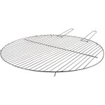 Grille de barbecue ronde en métal - diam. 61. 5cm - chrome et fer Grille de barbecue ronde en métal - diam. 61. 5cm - chrome et fer