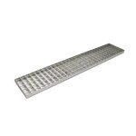 Grille caillebotis jardibric - acier galvanis - 1m x 20cm - pour collecteur dvacuation des eaux pluviales ...