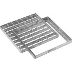 Grille caillebotis jardibric - acier galvanis - 20 x 20 cm - gris