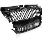 Grille de calandre en abs pour audi a3 8p de 2008 a 2012 look sport noir brillant - 38601527