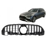 Calandre pour mercedes classe c w206 berline s206 t - modell 2021 + gtr design noir