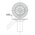 Grille avec tube - diam�tre 85 mm - pour tasse � collerette - valentin