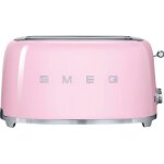 Grille - pain 4 fentes smeg tsf02pkeu rose - smeg - 2 emplacements - 1500 watt - 6 niveaux de brunissement ...
