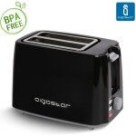 Grille - pain aigostar warrior 30jrl - fentes extra - larges 0% bpa 750w - fonctions dcongeler et rchauffer ...
