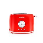 Grille pain style rtro double fentes retro toast rouge kitchencook