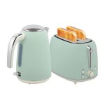 Grille - pain ensemble bouilloire en acier inoxydable 17 l et 2200 w et grille - pain � 2 tranches vert ...