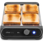 Grille - pain horizontal en acier inoxydable - trahoo - 900w - 3 r�sistances au quartz - 4 tranches - ...