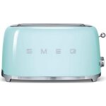 Smeg grille - pains 2 fentes 1500w vert d'eau - tsf02pgeu