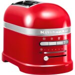 Grille pain toaster artisan 2 tranches kitchenaid - rouge empire - fonction de dgivrage et 7 niveaux ...
