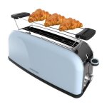 Grille - pain - cecotec - toastin time 850 - 1 fente longue - acier inoxydable - bleu
