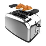 Cecotec grille - pain vertical toastin time 850 inox 850 w de puissance double fente longue et large ...