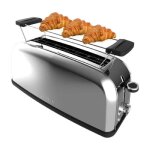 Cecotec grille - pain vertical toastin time 850 inox long 850 w de puissance double fente longue et large ...
