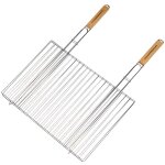 Grille rectangulaire campingaz - double manche - chrome - 67x40