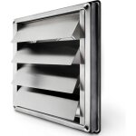 Grille de ventilation inox - mhy� - 150 mm - anti - retour - lamelles mobiles - fermeture automatique ...
