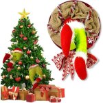 Grinch decoration noel couronne de noel porte exterieur guirlande sapin the grinch couronne de noel - ...