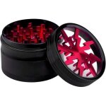 Grinder polinator window - clair foudre - moulin  herbes pice tabac aluminium - diam 60 mm - 4 parties ...