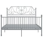 Gris 160 x 200 cm - lit m�tal - stables et durable - cadre de lit - matelas non inclus - gris m�tal 160x200 ...