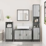 Gris armoire de lavabo de salle de bain sarazyj armoire wc moderne sonoma gris 90x33x60 cm e2320
