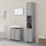 Gris ensemble de meubles de salle de bain 3 pi�ces sarazyj armoire wc moderne sonoma gris e583