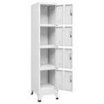 Gris - lemon� armoire � casier - grand stockage - buffet haut - pour bureau - avec 4 compartiments 38x45x180cm ...